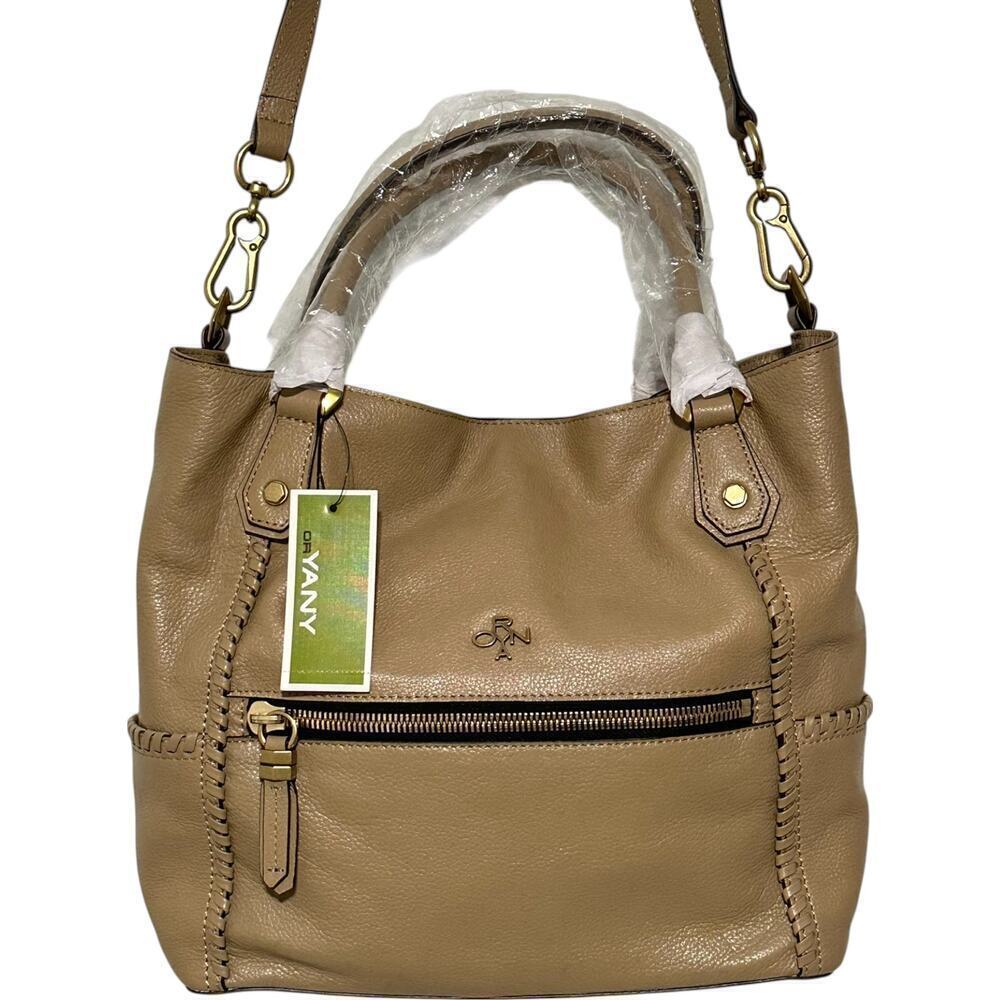 NWT OrYany Drew Pebbled Leather Slouchy Satchel in Dune - Picture 4 of 16